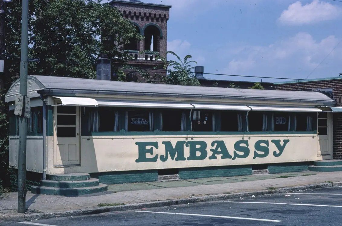 The Embassy Diner, a cream and green dining car